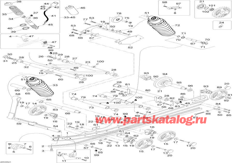 Snowmobiles lynx  - ������ �������� / Rear Suspension