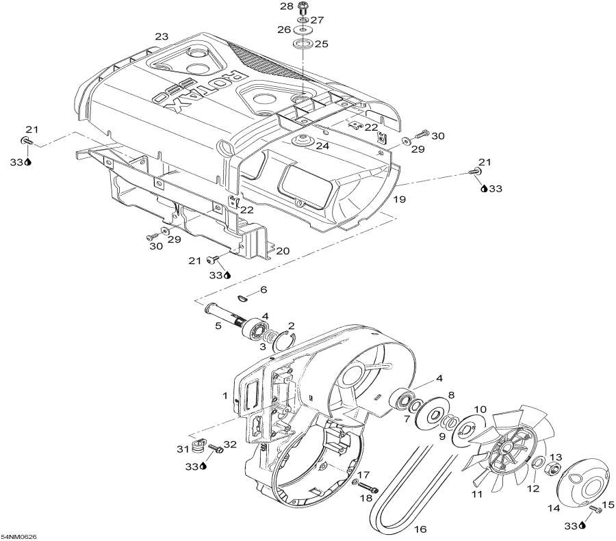 Snowmobile   - Fan And Fan Housing - Fan  Fan 