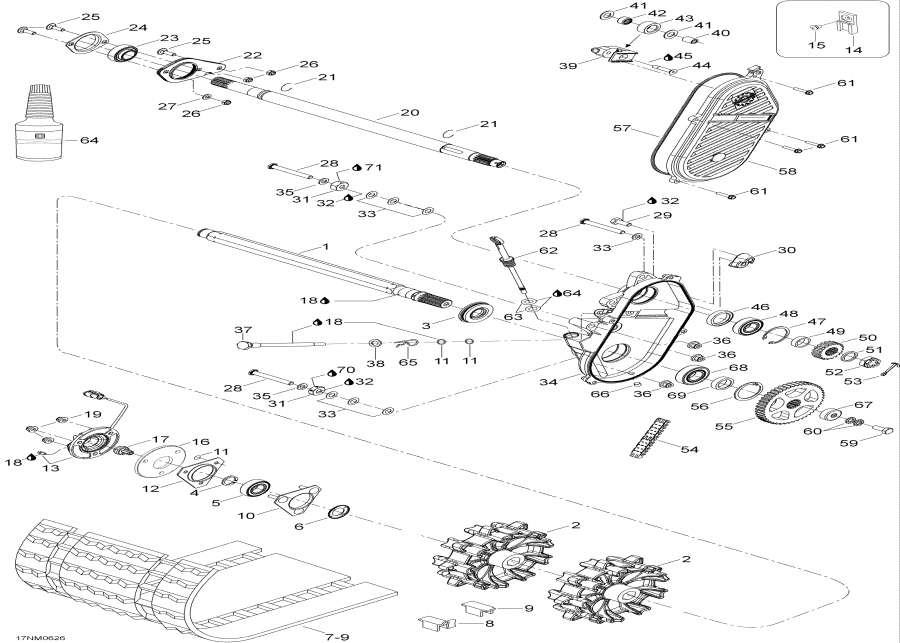 Snowmobile lynx  - Drive Axle And Track - Drive Axle  Track