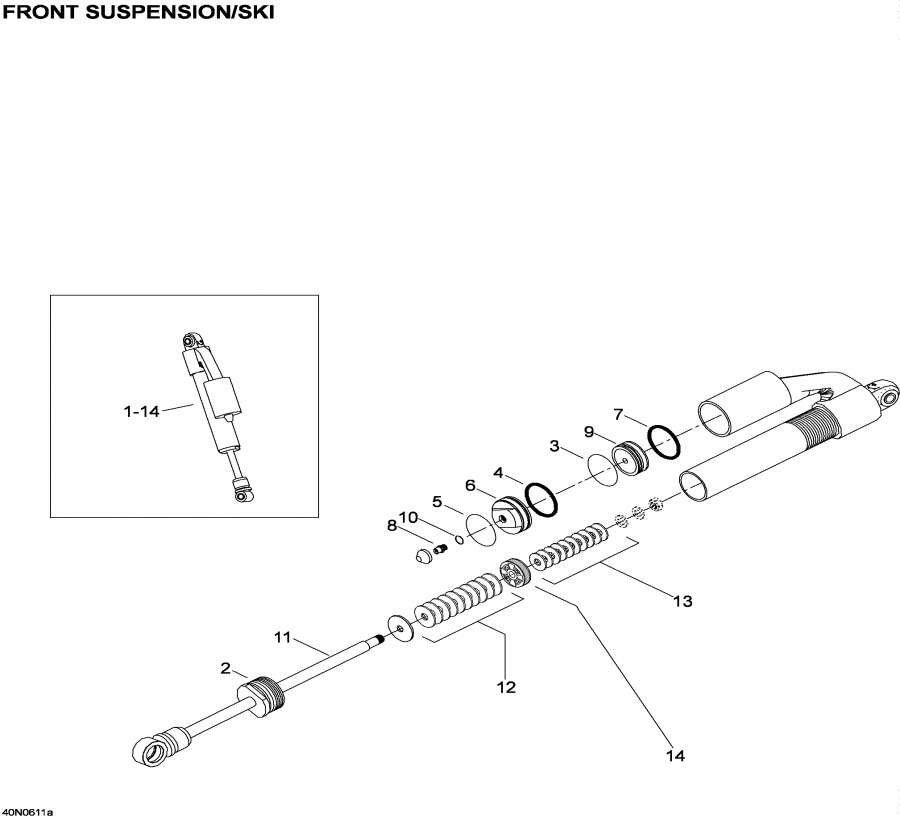 Snow mobile lynx  - Take Apart Shock, Ski - Take Apart Shock, Ski