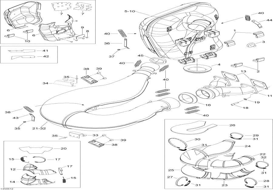 Snowmobile lynx  - Exhaust System