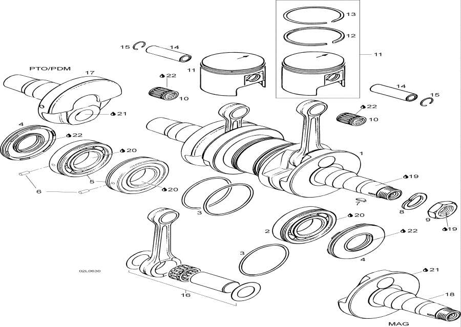 Snowmobile Lynx  -    / Crankshaft And Pistons