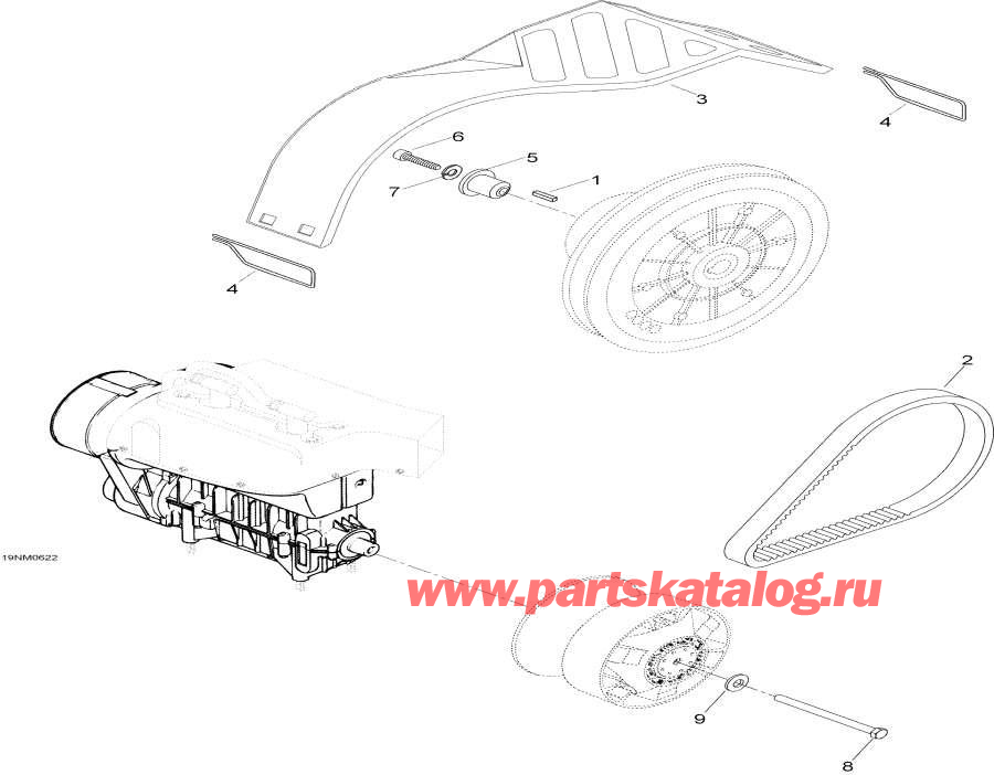 Snowmobile lynx  - ���� System - Pulley System