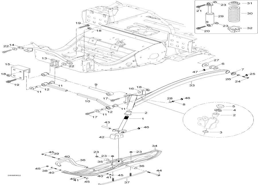 Snow mobile Lynx  - Front Suspension And Ski /    