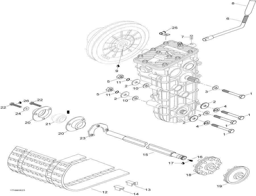 Snow mobile lynx  - Drive Axle And Track - Drive Axle  Track
