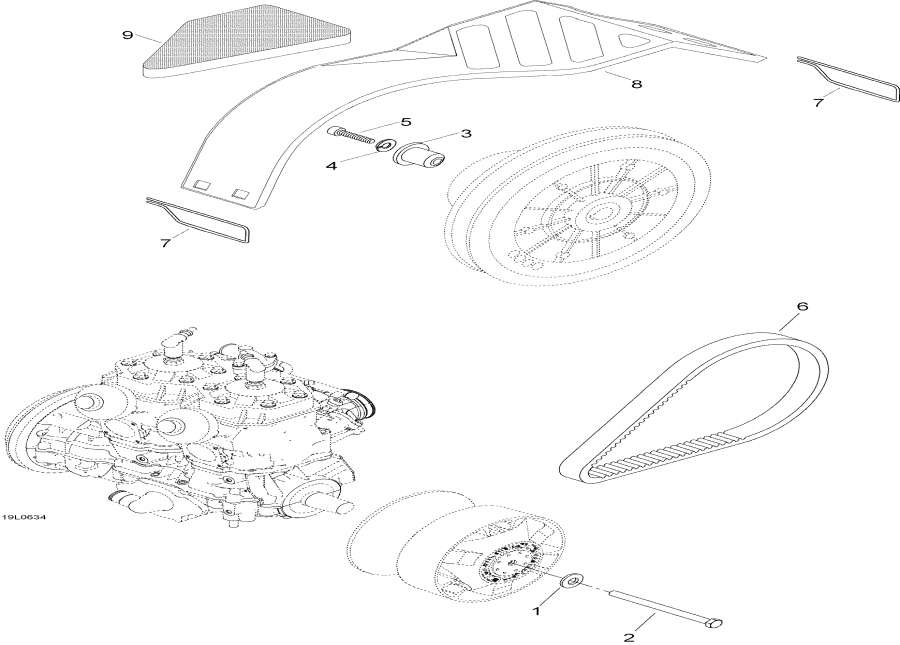 Snowmobile   -  System / Pulley System