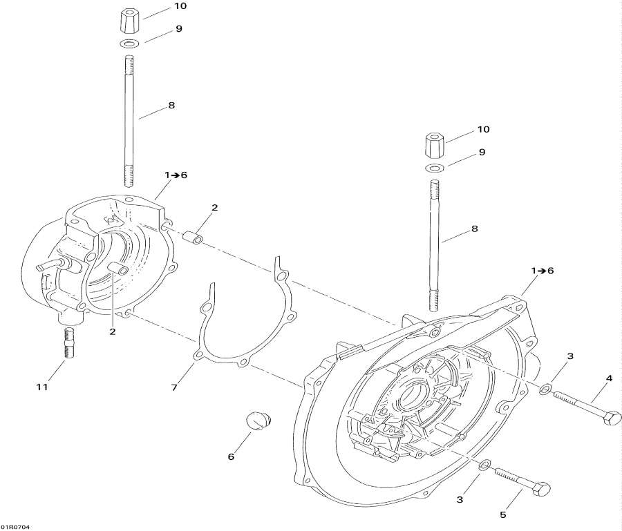 Snowmobile Lynx  - Crankcase -  