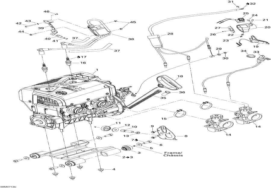 Snow mobile Lynx  -    Sport 550f / Engine And Engine Support 550f