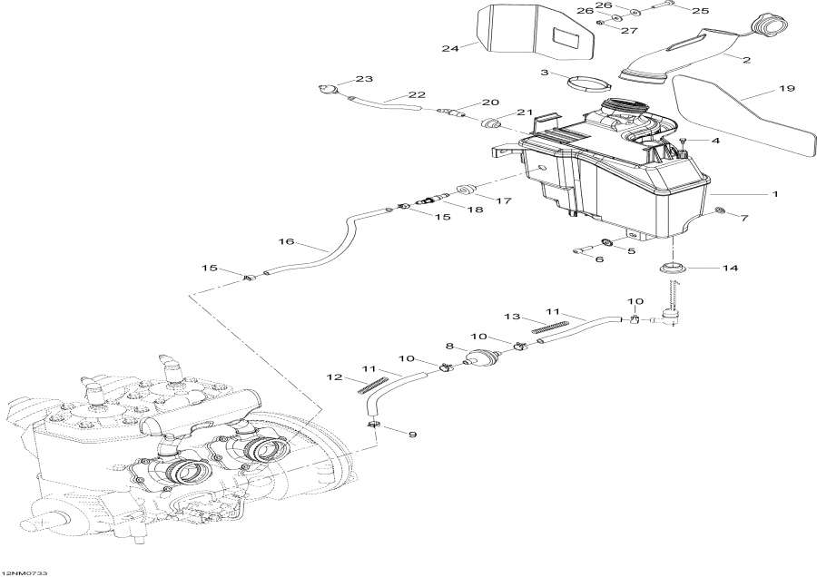 Snowmobiles Lynx  - Oil Tank And Support