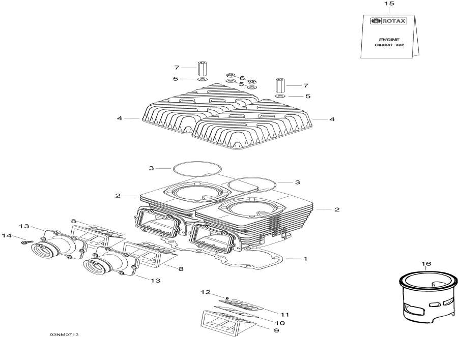 Snow mobile Lynx  - Cylinder And Cylinder Head