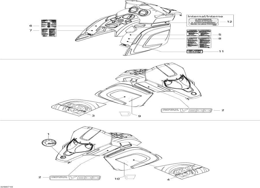 Snow mobile Lynx  - Decals - 