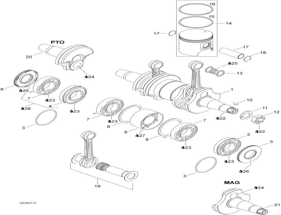 Snowmobiles Lynx  - Crankshaft And Pistons