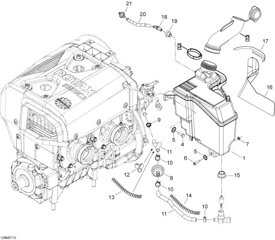 Snow mobile lynx  -    Sport - Oil Tank And Support
