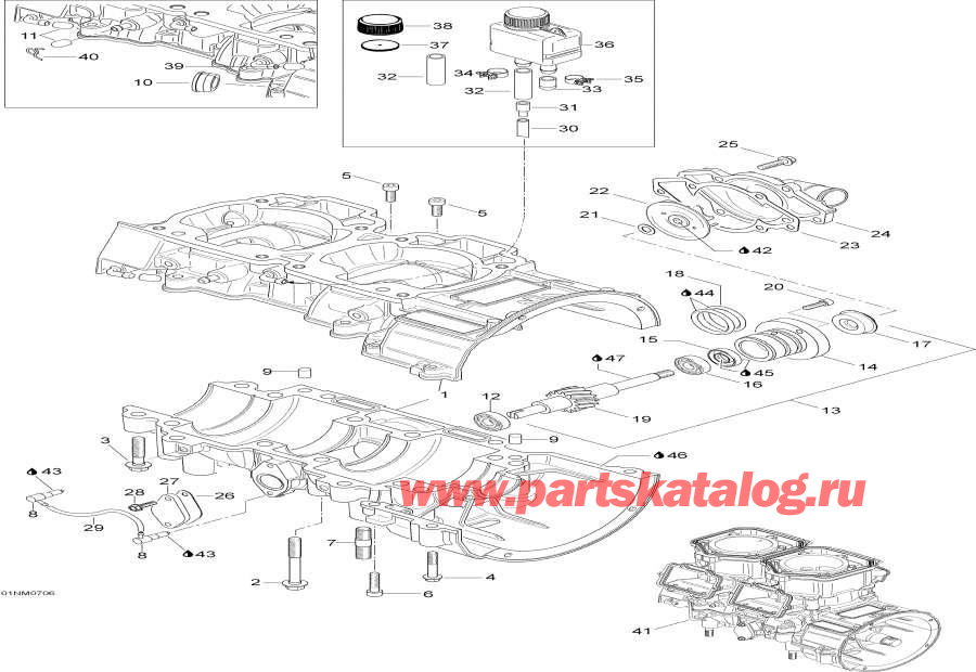 Snowmobile Lynx  - Crankcase -  