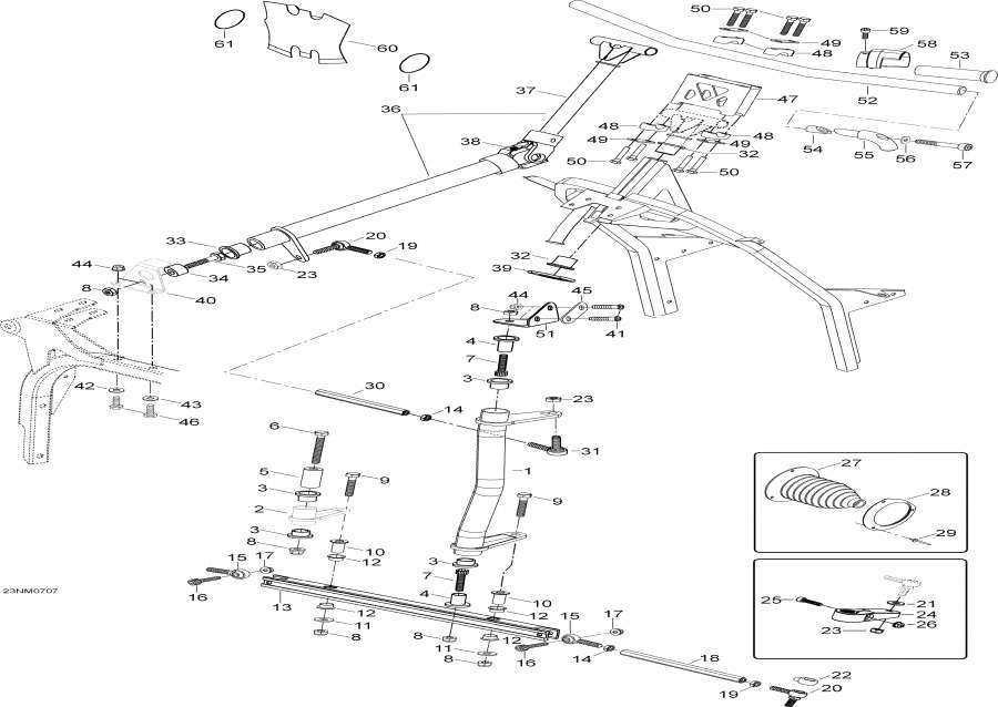 Snow mobile Lynx  -   System - Steering System