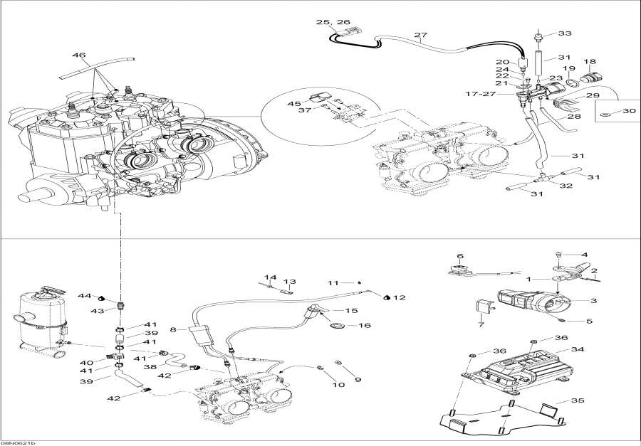 Snowmobiles lynx  - Throttle Handle And Ecm /  Handle  Ecm