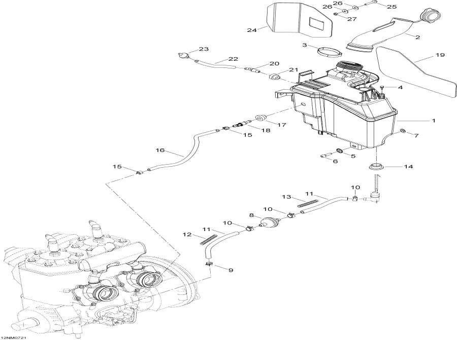 Snowmobiles Lynx  -    Sport - Oil Tank And Support