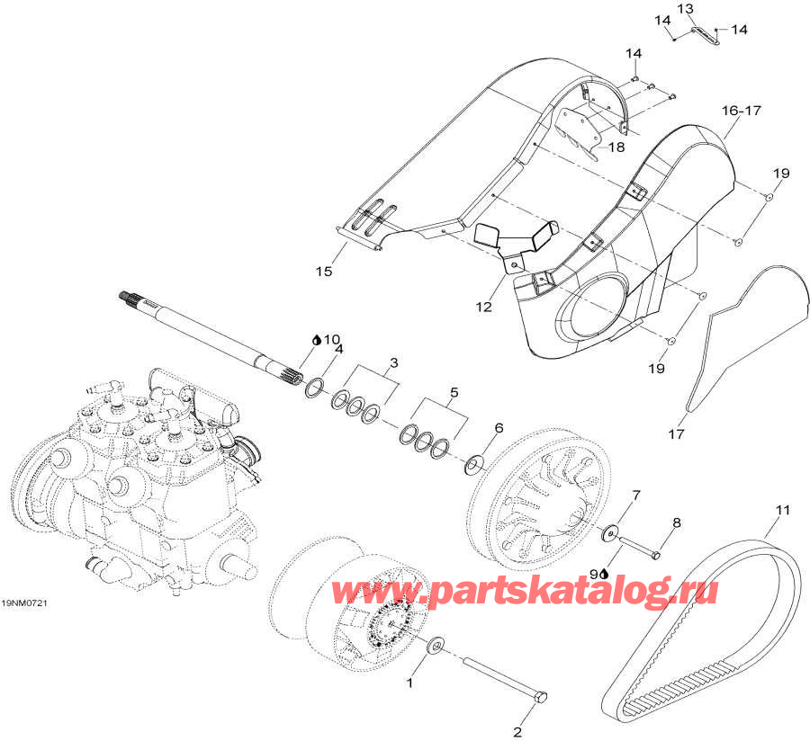 Snowmobiles lynx  - Pulley System /  System