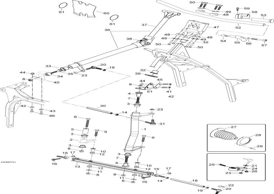 Snow mobile Lynx  - Steering System