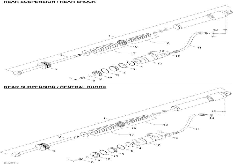 Snowmobile   - Take Apart Shock, Rear - Take Apart Shock, Rear