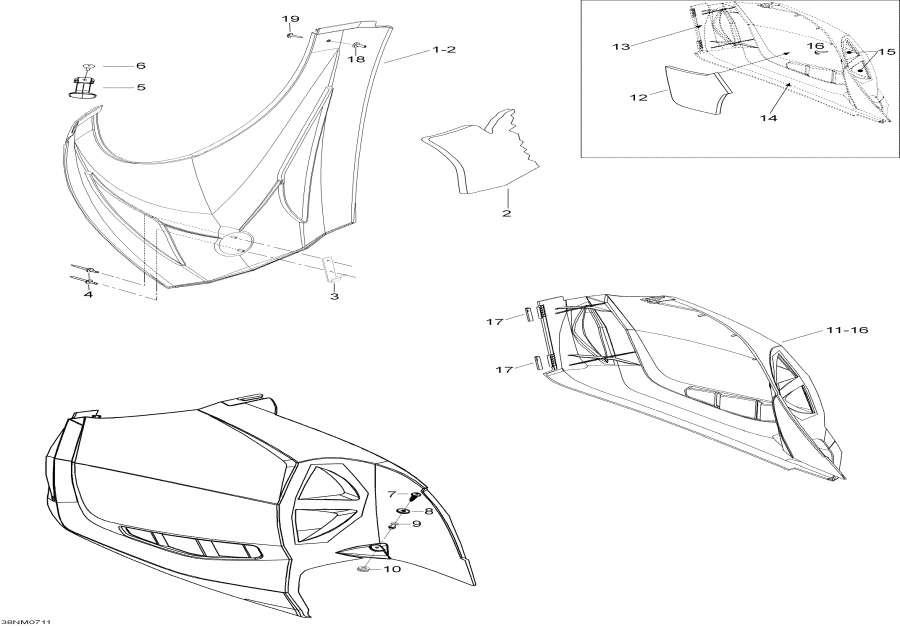 Snowmobile lynx  - Hood - Hood