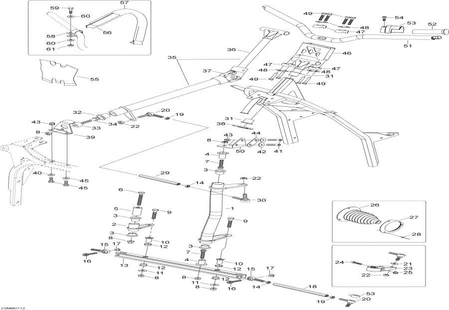 Snow mobile Lynx  -   System / Steering System