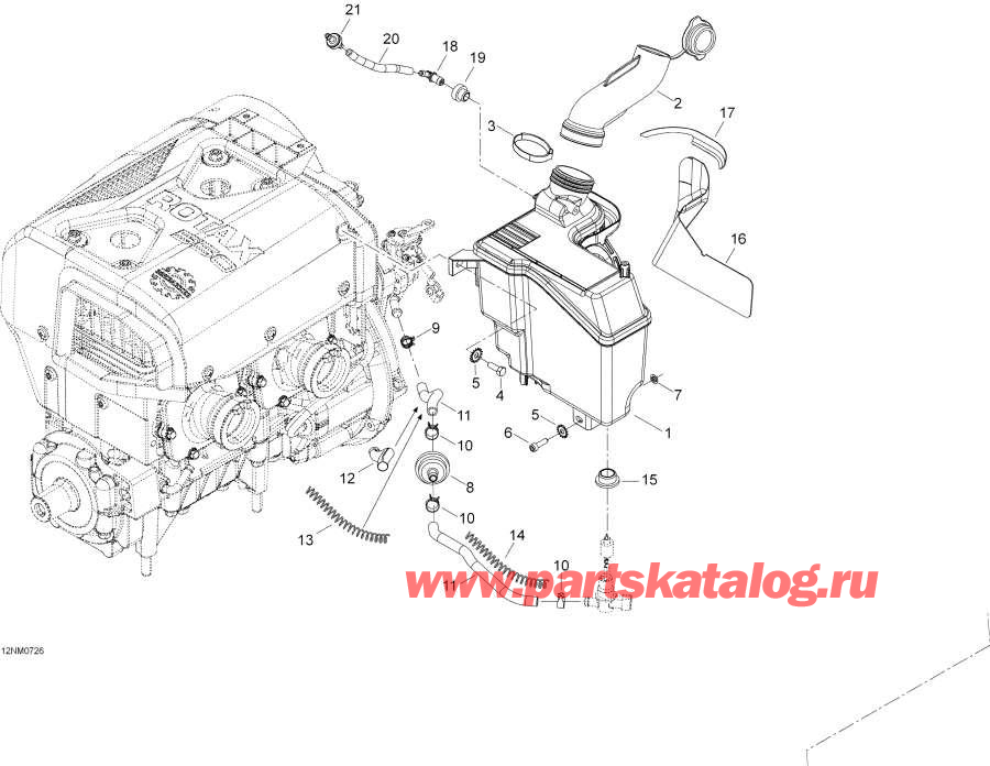 Snow mobile Lynx  - Oil Tank And Support
