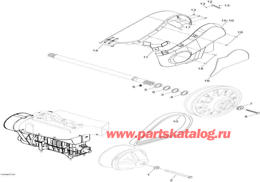 Snowmobile Lynx  -  System,Pulley System