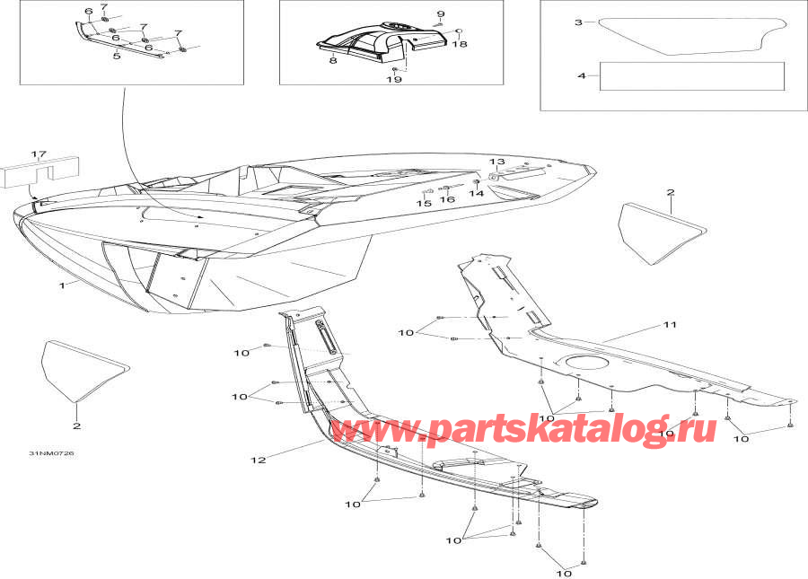 Snowmobile   - Bottom Pan -  