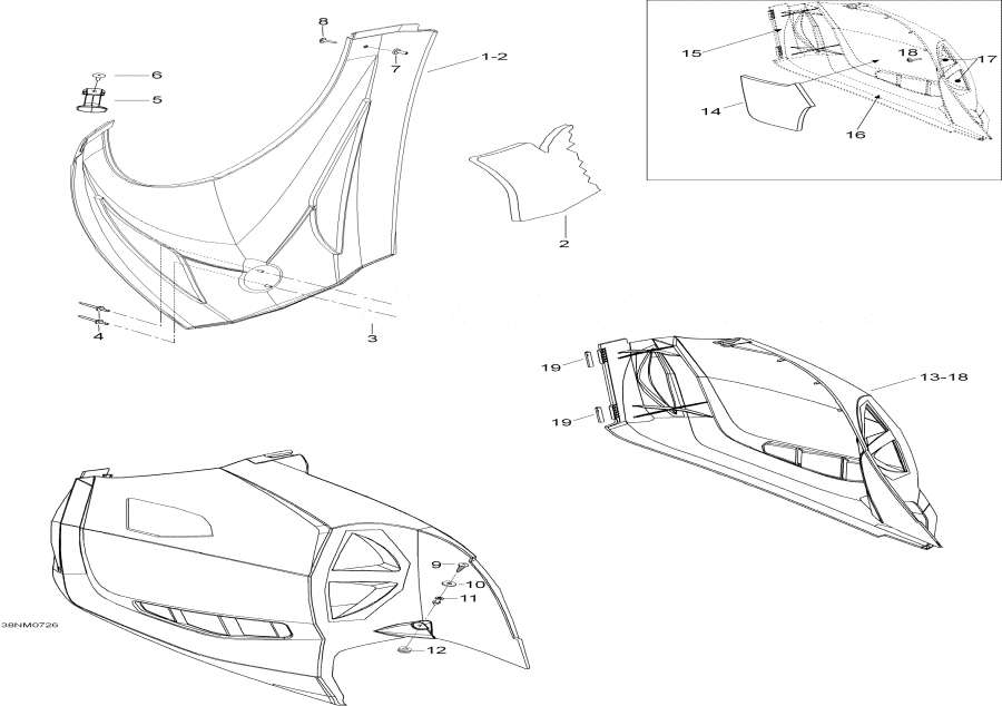 Snow mobile Lynx  - Hood - Hood