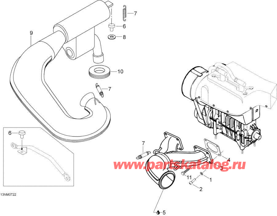 Snow mobile Lynx  - Exhaust System /  
