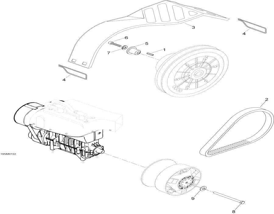 Snow mobile   - Pulley System /  System