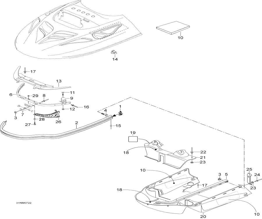 Snow mobile Lynx  - Bottom Pan -  