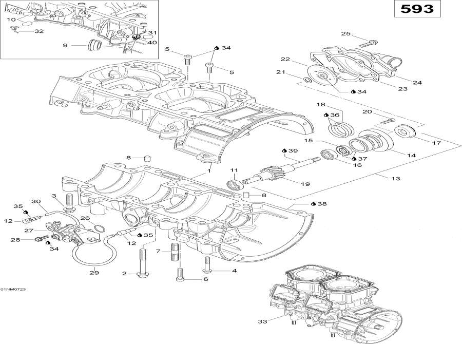 Snow mobile lynx  - Crankcase