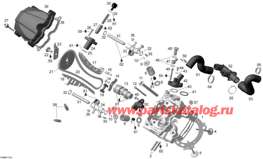 Snowmobile lynx  -    Front - Cylinder Head Front