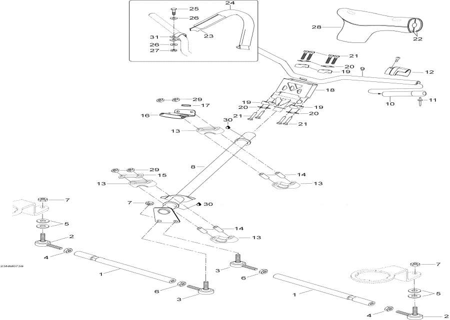 Snowmobiles Lynx  - Steering System