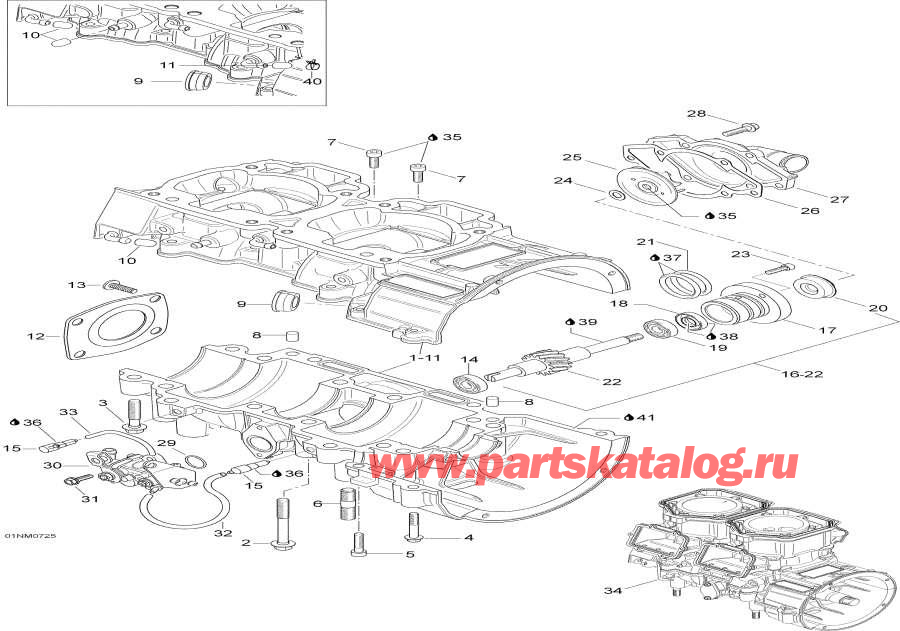 Snowmobile   - Crankcase -  