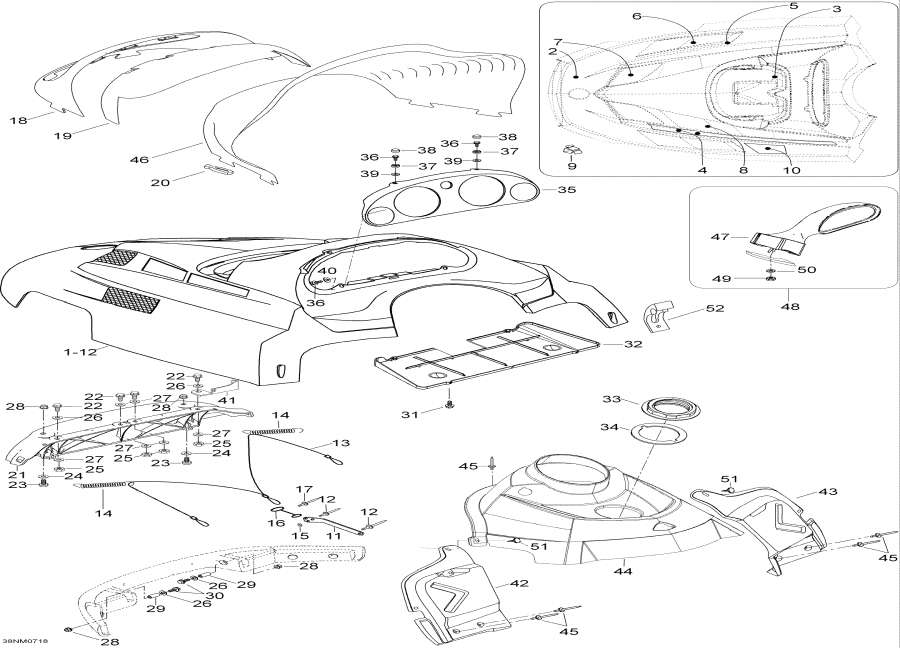 Snowmobiles Lynx  - Hood And Console / Hood  Console