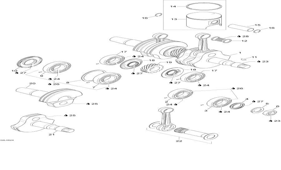 Snowmobiles lynx  - Crankshaft