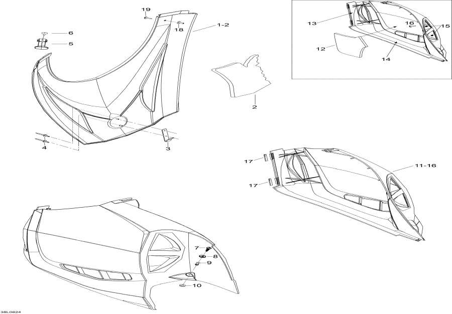 Snowmobile Lynx  - Hood