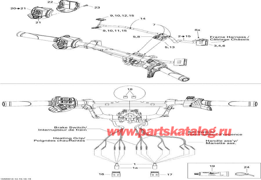 Snowmobiles Lynx  - Steering Wiring Harness