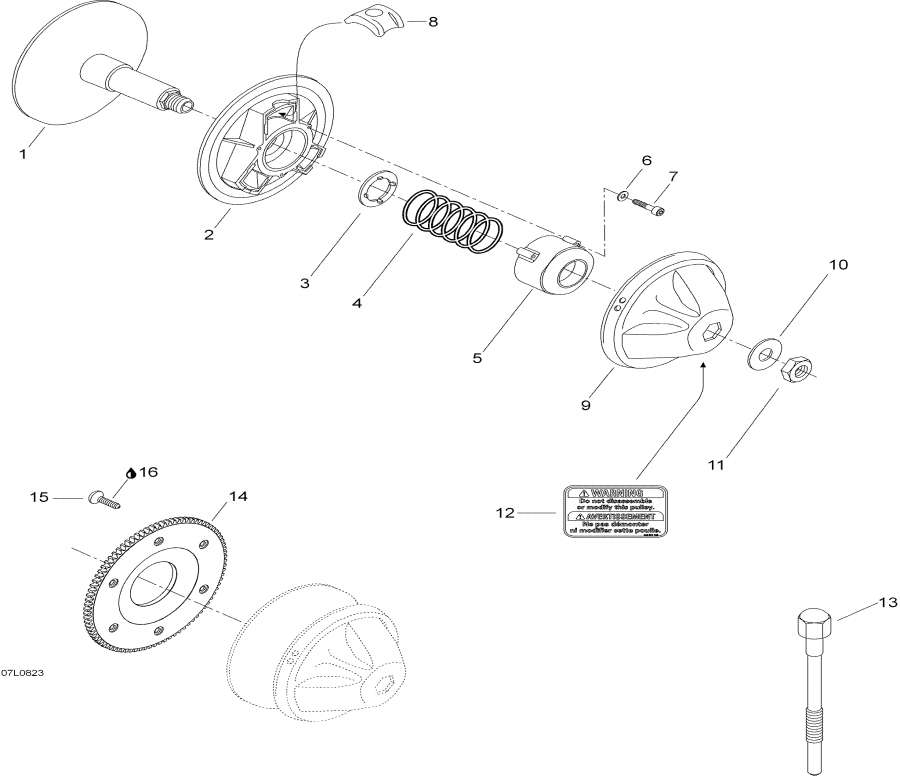 Snowmobile Lynx  - Drive Pulley /  