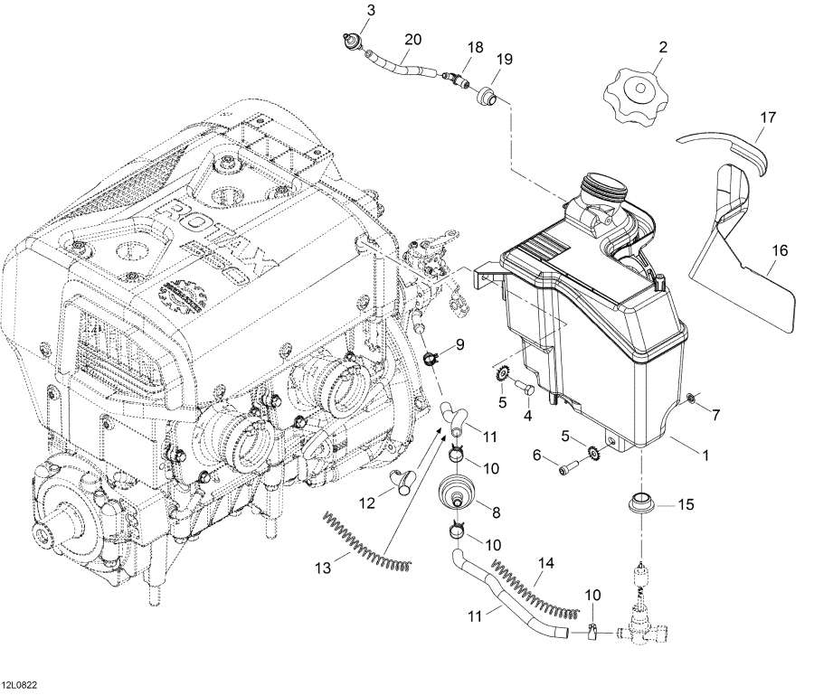 Snowmobile Lynx  - Oil Tank And Support