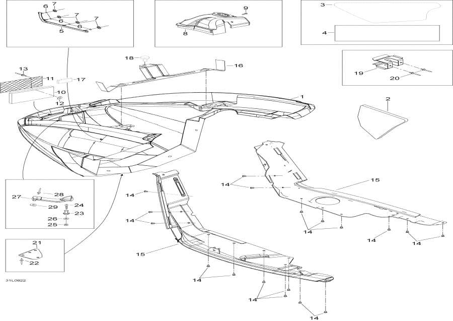 Snow mobile lynx  - Bottom Pan /  