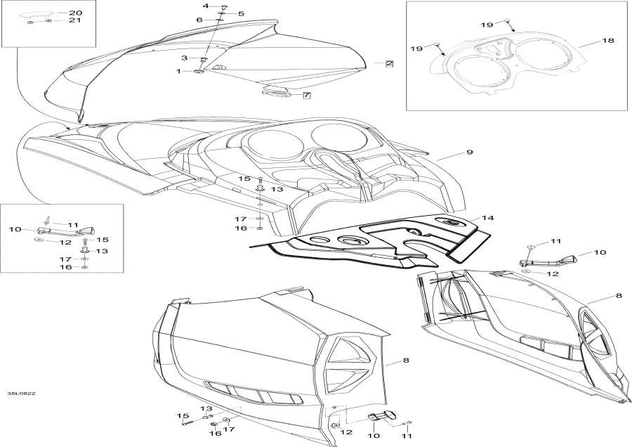 Snow mobile Lynx  - Hood  Console / Hood And Console