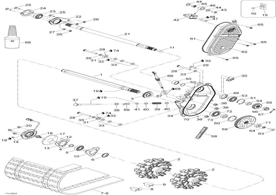 Snow mobile Lynx  - Drive Axle And Track / Drive Axle  Track