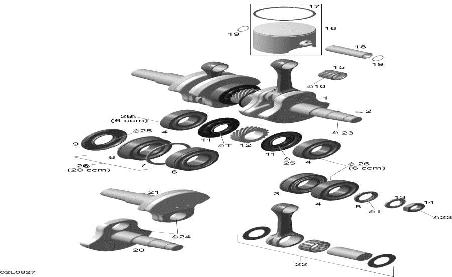Snowmobiles Lynx  - Crankshaft And Pistons -   