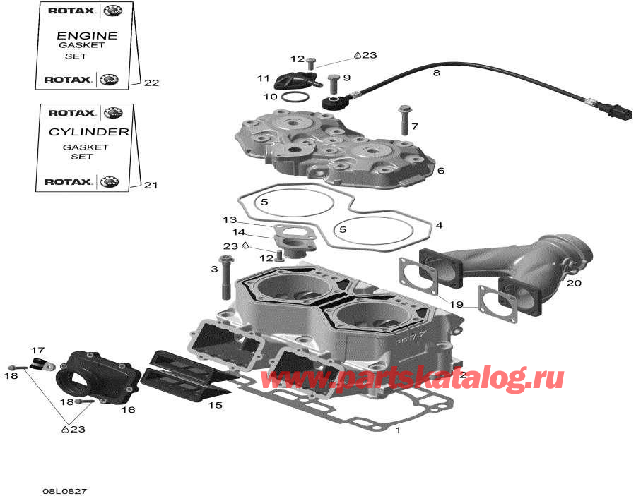 Snowmobiles lynx  - ������� � ������� ����� �������� - Cylinder And Cylinder Head
