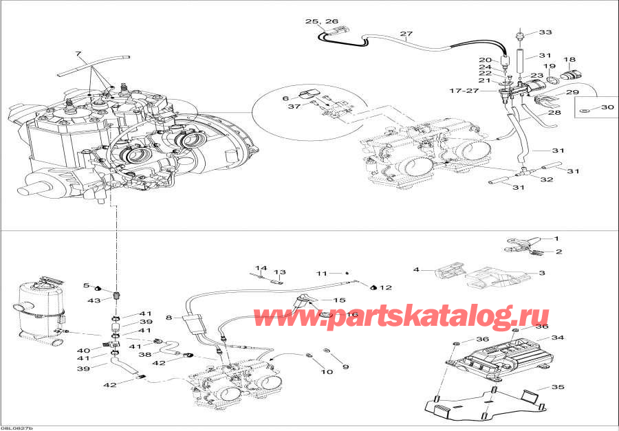 Snowmobile lynx  - Throttle Handle And Ecm -  Handle  Ecm