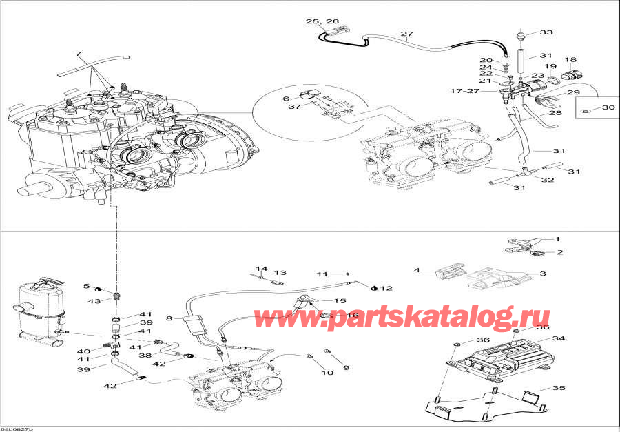 Snow mobile lynx  -  Handle  Ecm - Throttle Handle And Ecm